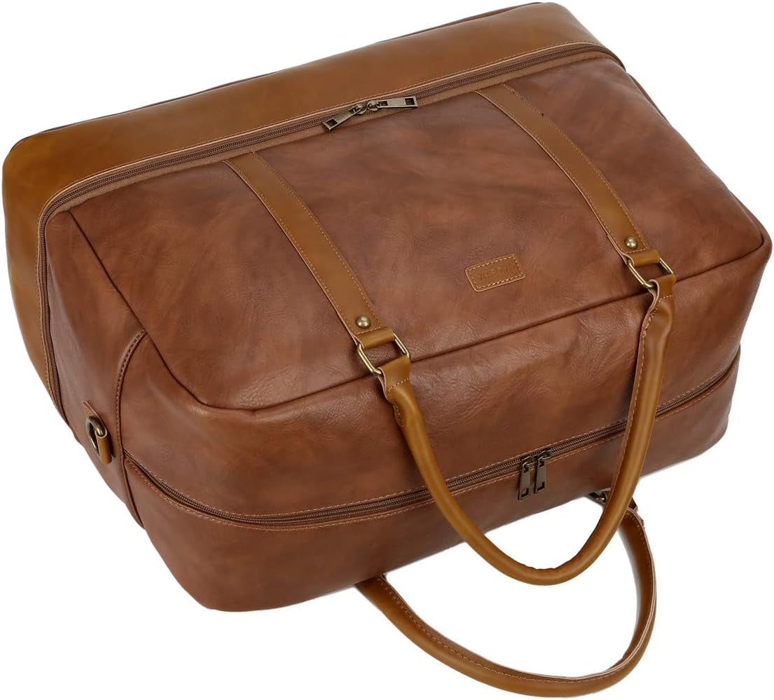 Vegan PU Leather Travel Duffel Bag Men
