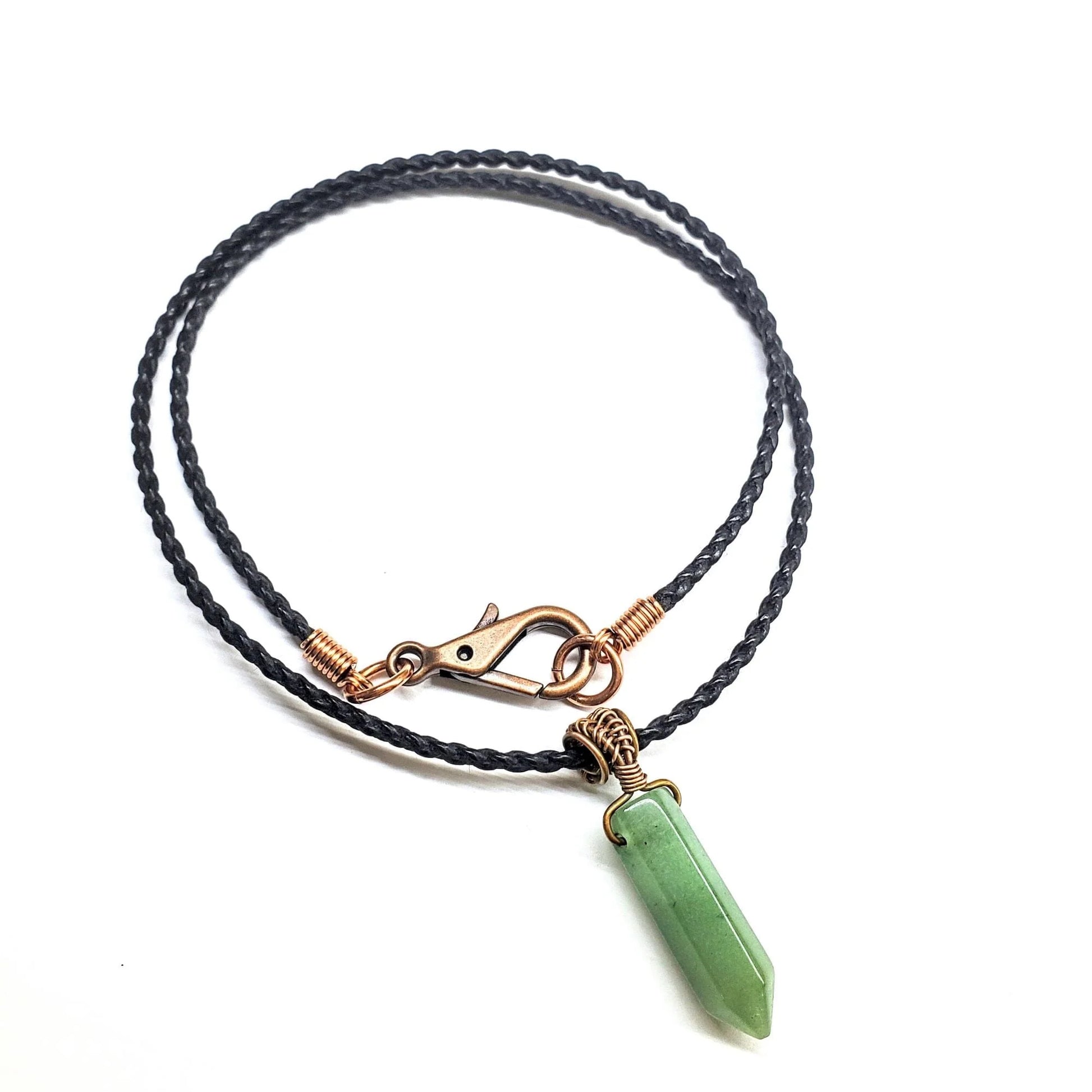 Vegan-Friendly Wire-Wrapped Crystal Pendant Necklace