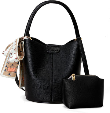 Vegan Leather Small Bucket Bag Women