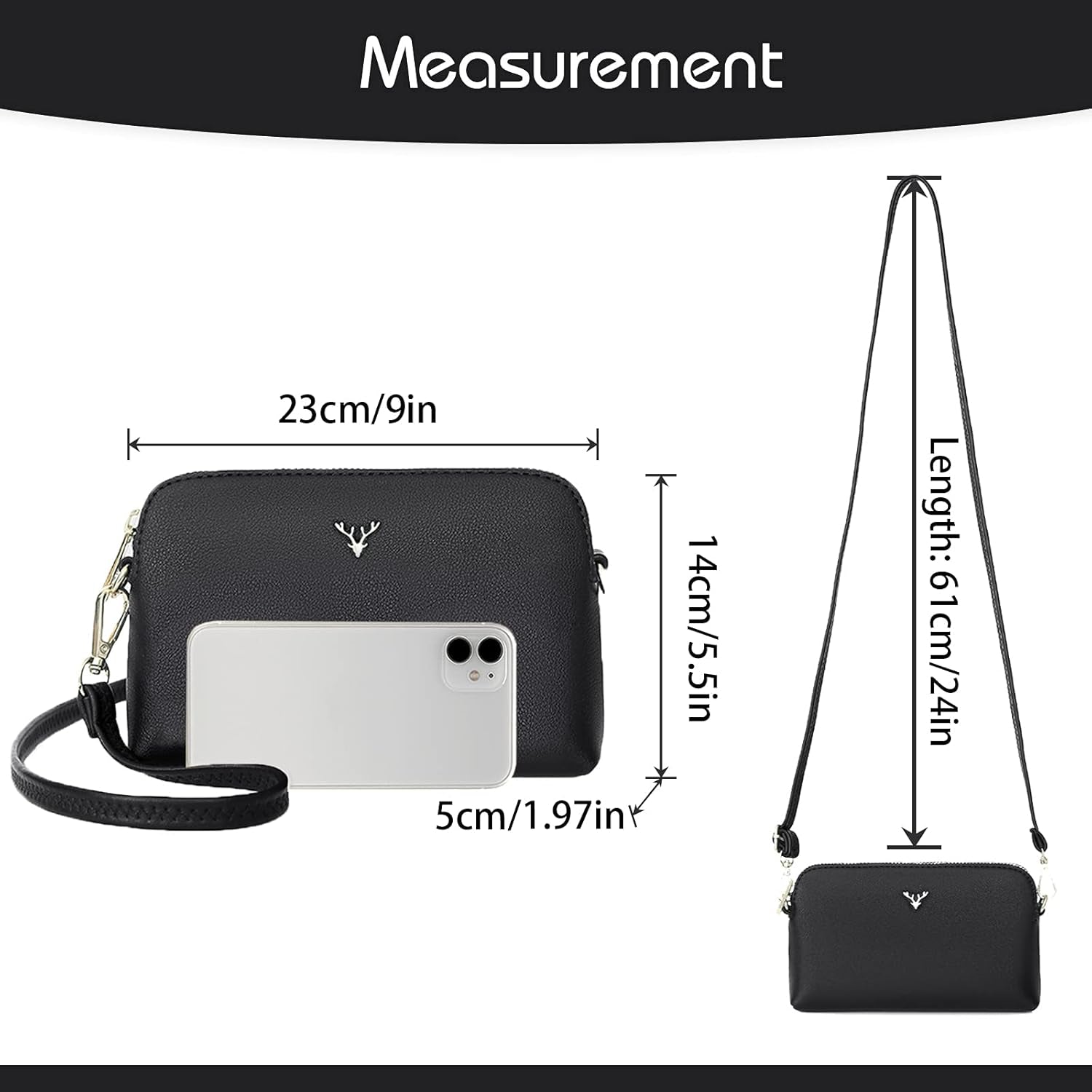 Vegan PU Leather Small Crossbody Bag Women