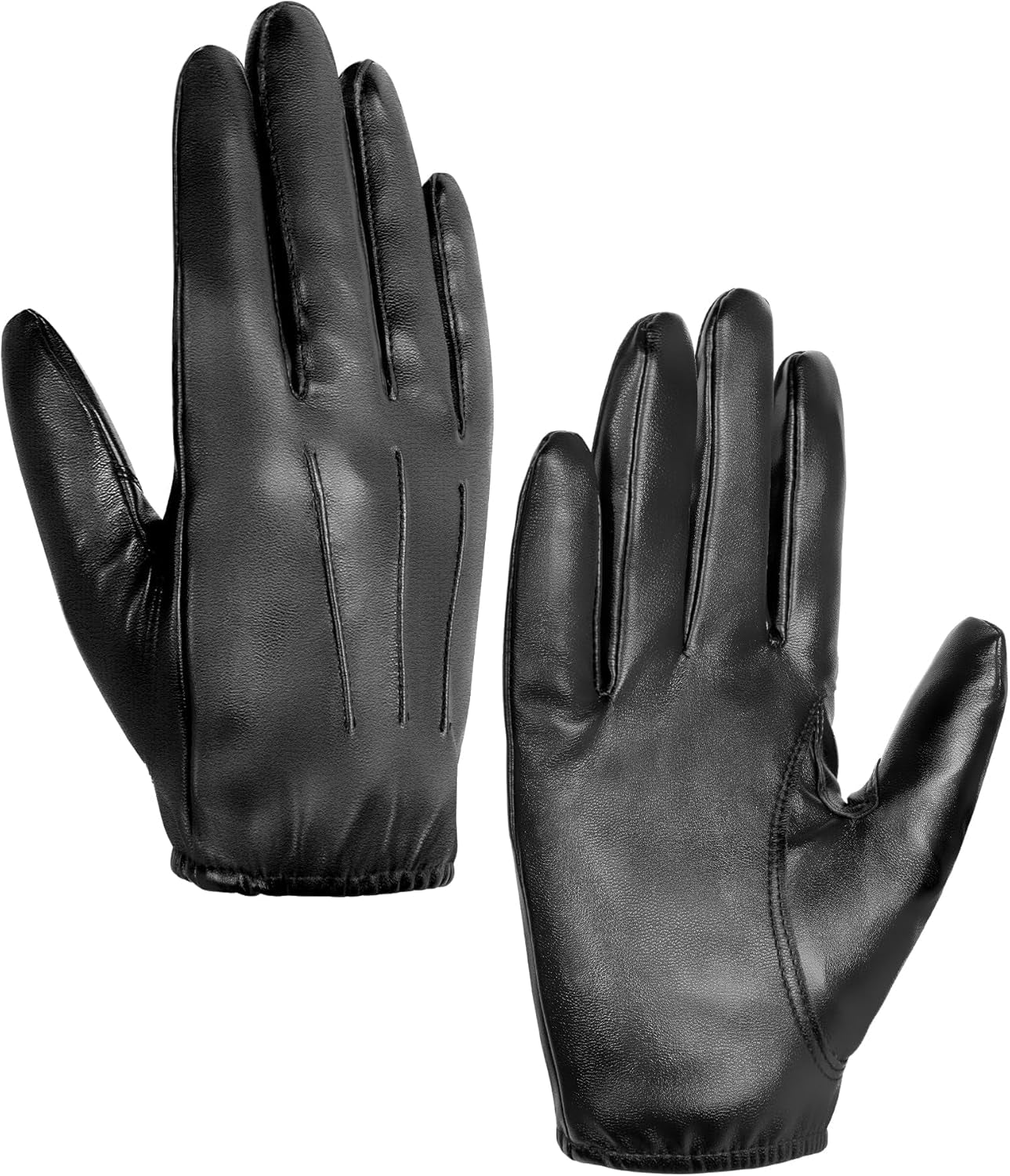 Vegan Thin PU Leather Gloves Men