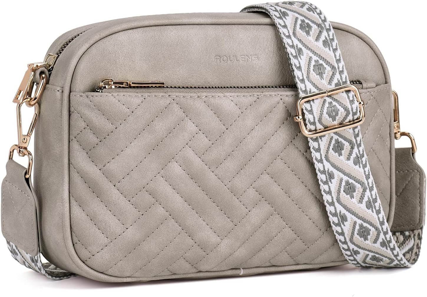 Vegan Leather Quilted Crossbody Bag Damen