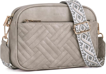 Vegan Leather Quilted Crossbody Bag Damen