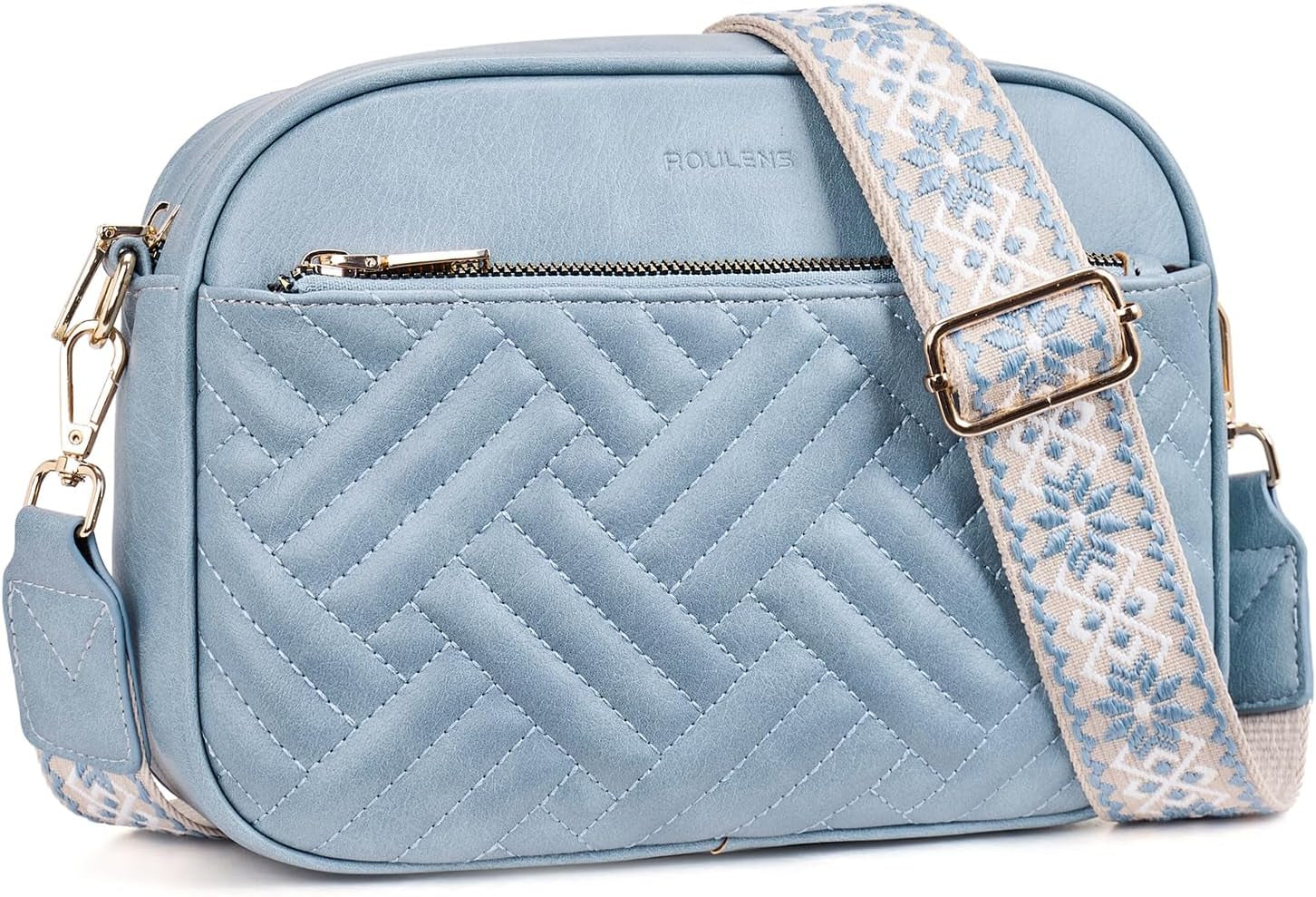 Vegan Leather Quilted Crossbody Bag Damen