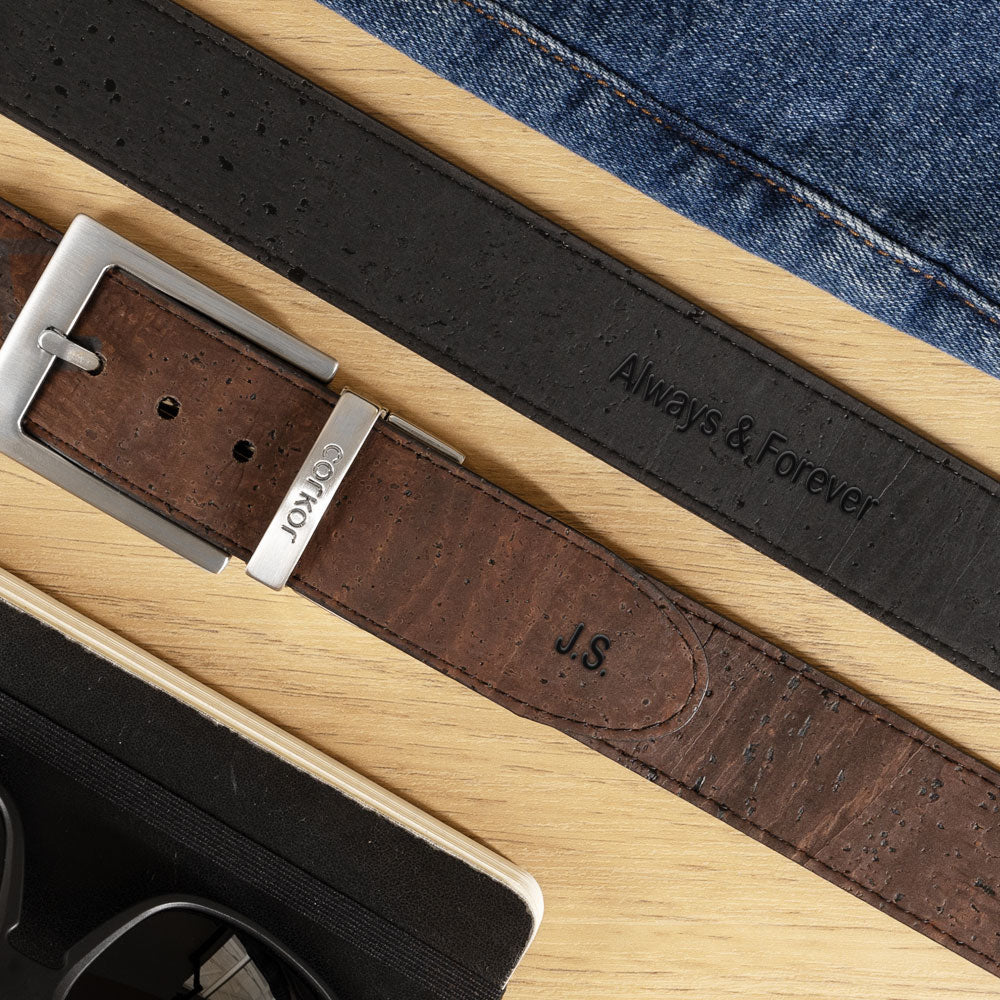 Versatile Reversible 35MM Cork Belt - Stylish and Eco-Friendly