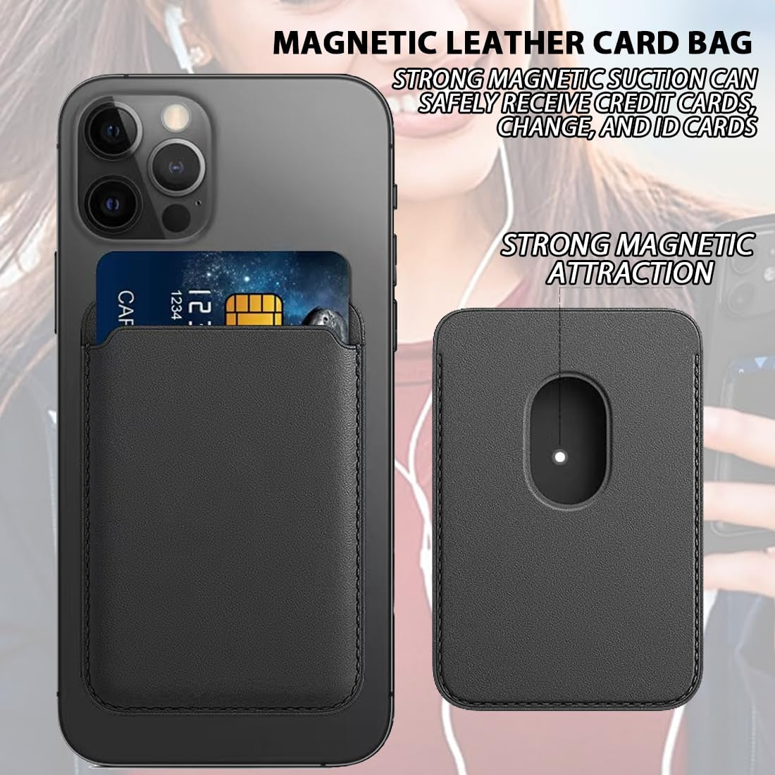 Vegan Leather Magnetic Wallet with RFID Protection