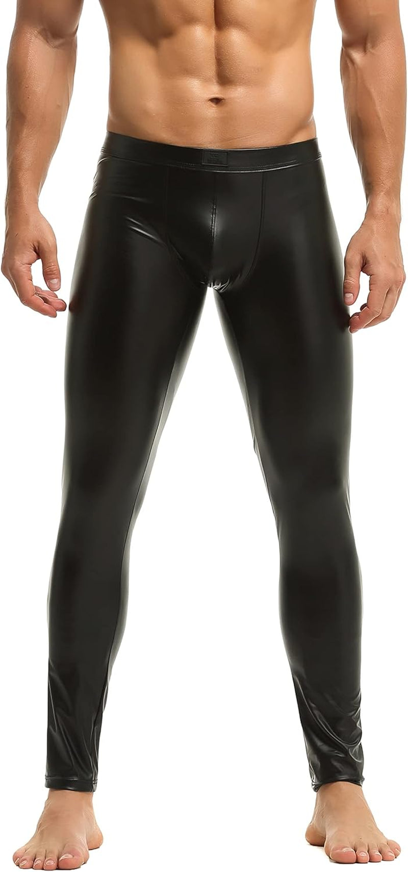 Vegan PU Leather Skinny Leggings Men