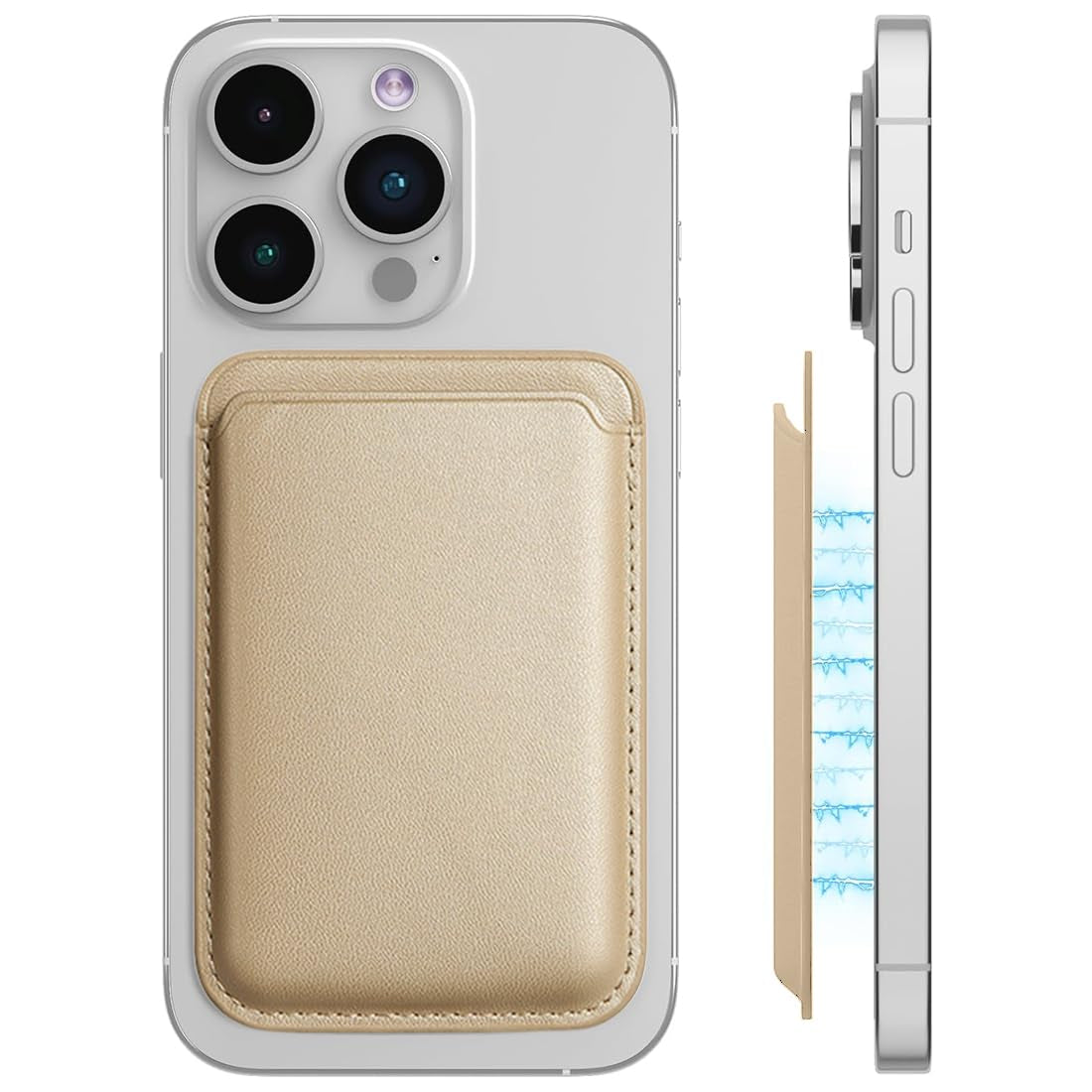 Vegan Leather Magnetic Wallet with RFID – Gray Pink