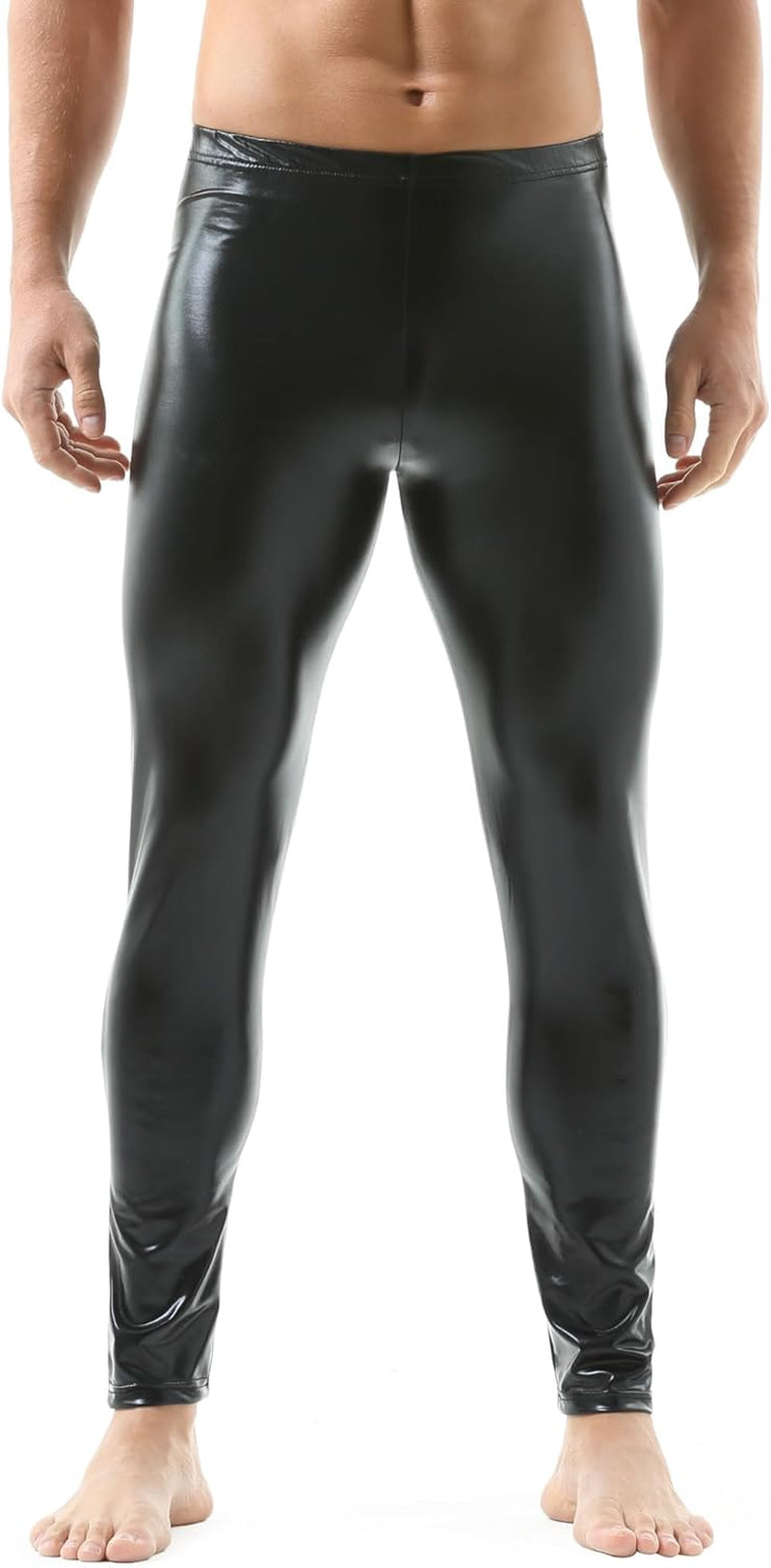 Vegan PU Leather Skinny Pants Men