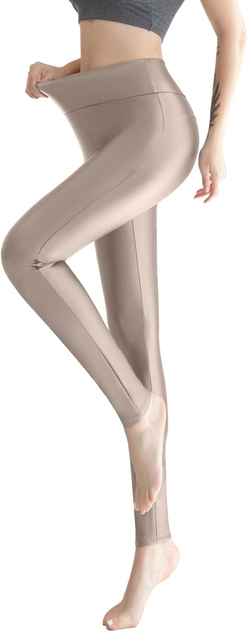 Vegan PU Leather High Waist Leggings Women