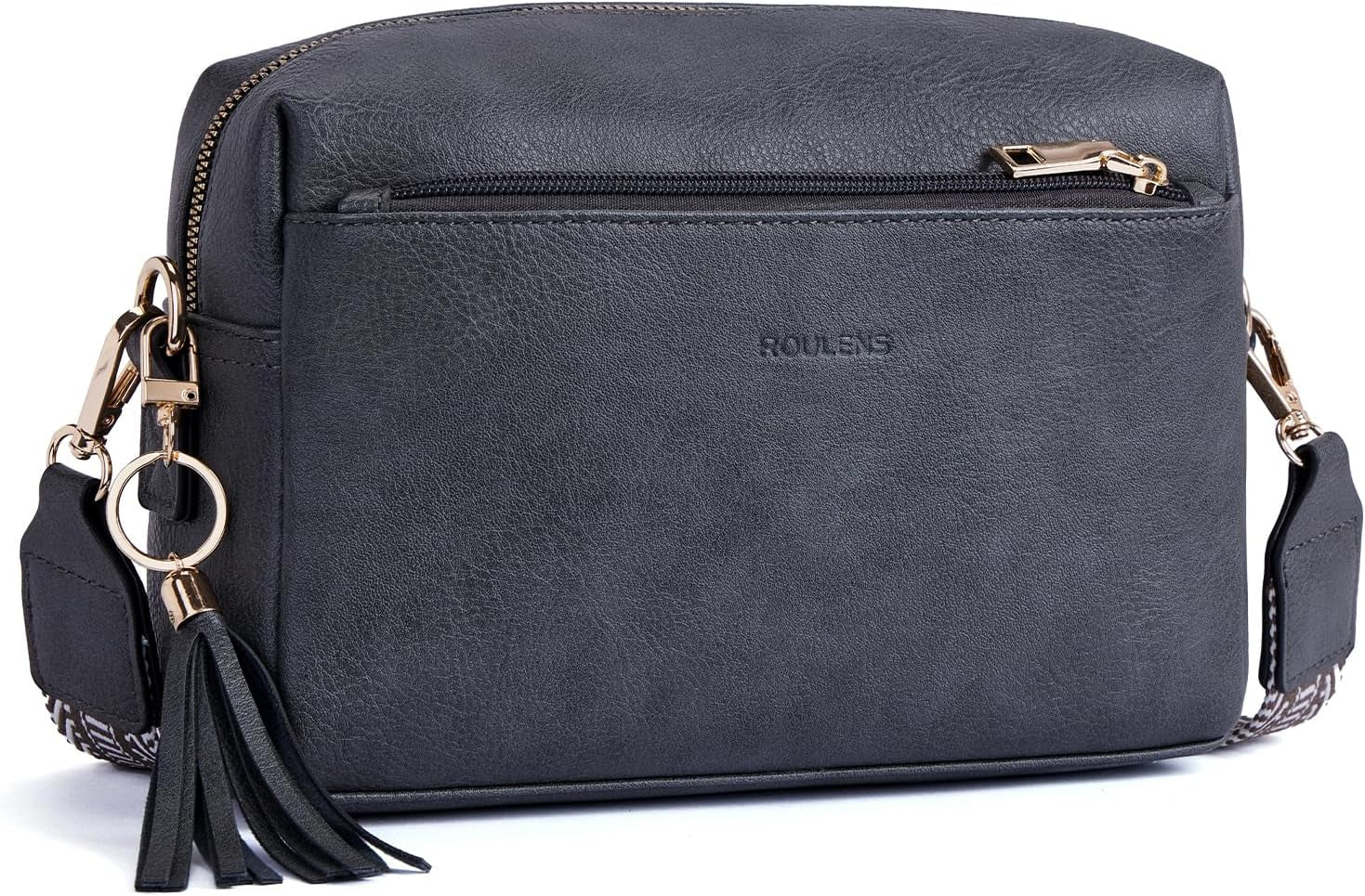 Vegan Leather Crossbody Bag Damen with Zipper Pockets
