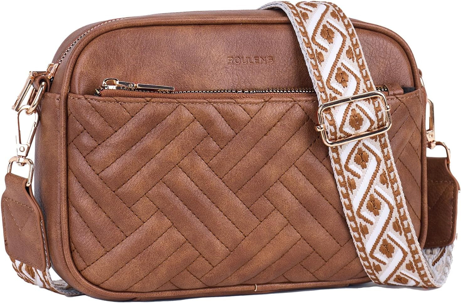 Vegan Leather Quilted Crossbody Bag Damen