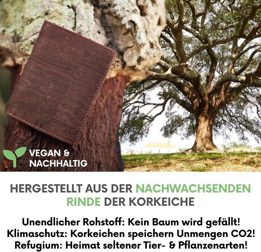 Vegan Cork Leather Wallet with RFID Protection