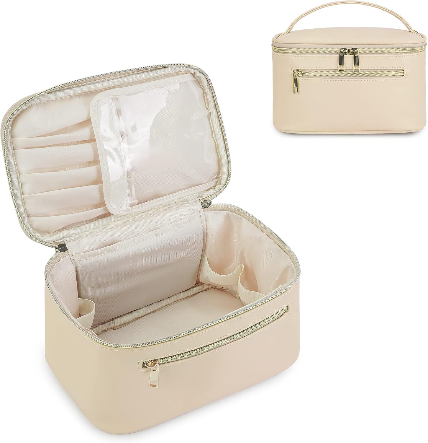 Vegan Leather Travel Makeup Bag Damen