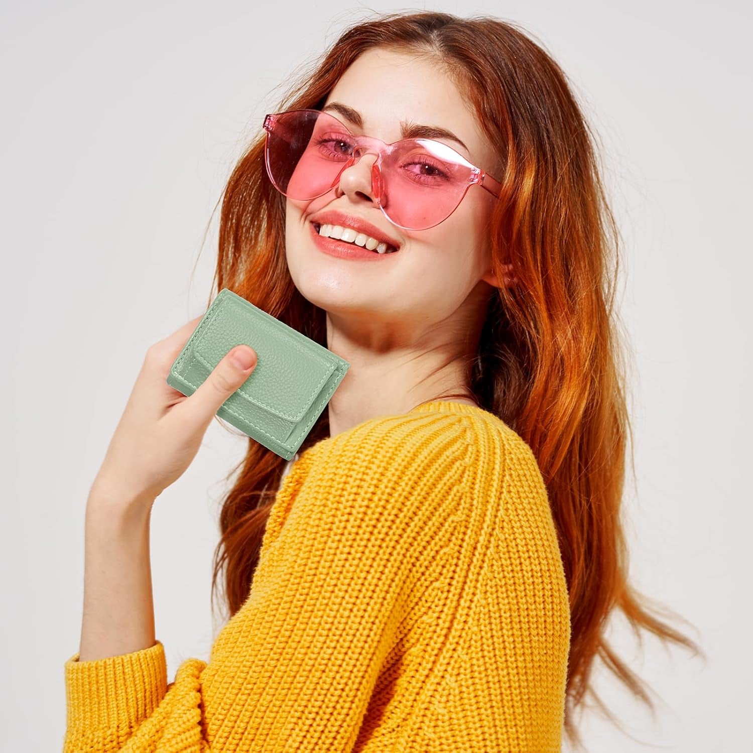 Vegan PU Leather Mini Wallet Damen with RFID