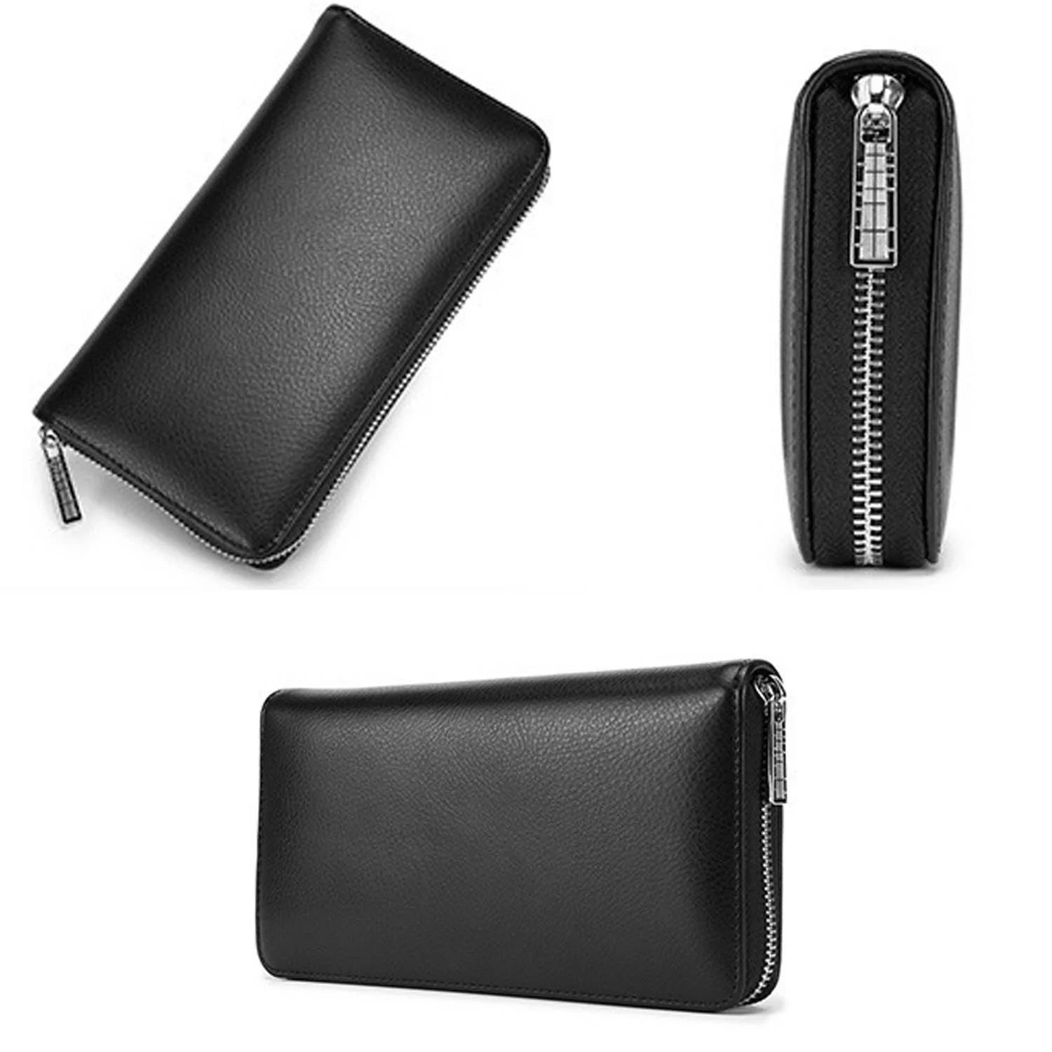 Credit Card Holder - 36 Card Slot RFID Blocking Vegan Leather Accordian Style Zipper Wallet for Women Men, Black