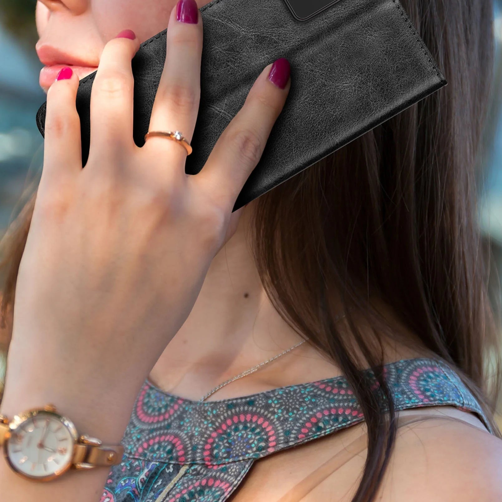 Samsung Galaxy A02S Wallet Case  Vegan Leather [RFID Blocking] [Removable Detachable Magnetic] Card Holder Flip Cover [Black]