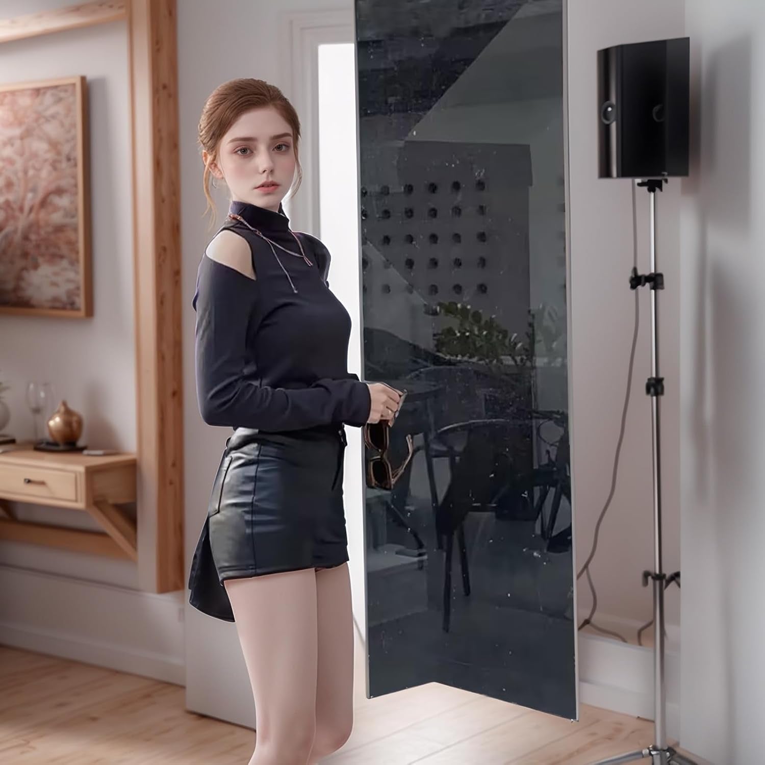 Vegan PU Leather High Waist Shorts Women