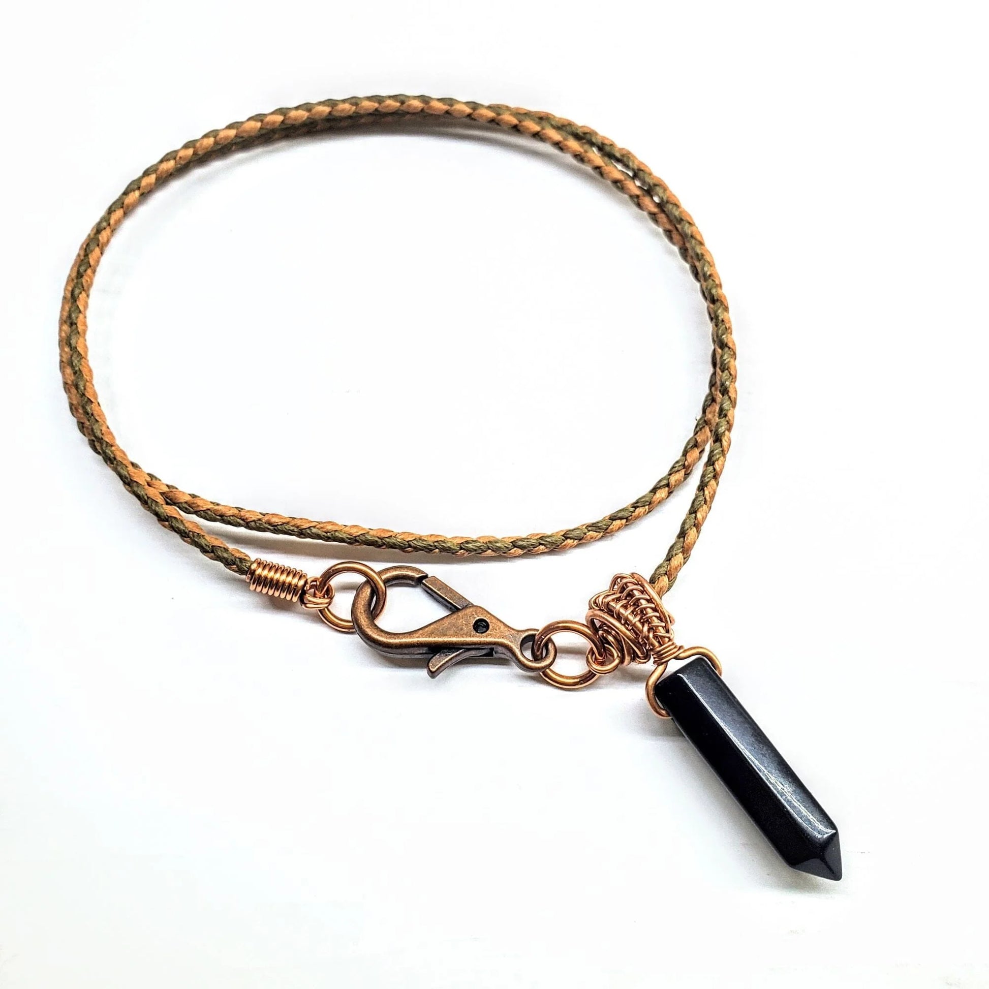 Vegan-Friendly Wire-Wrapped Crystal Pendant Necklace