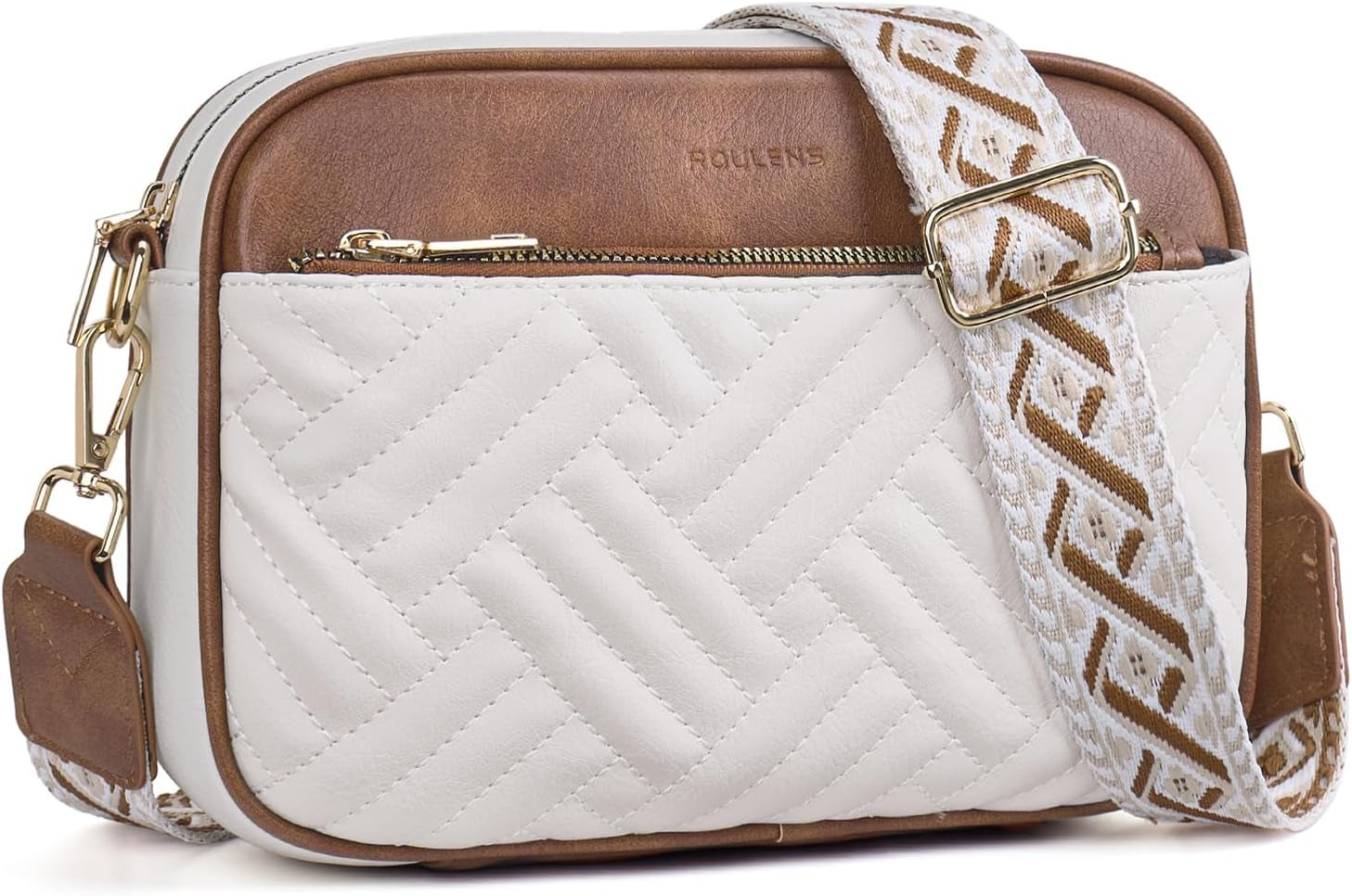 Vegan Leather Quilted Crossbody Bag Damen