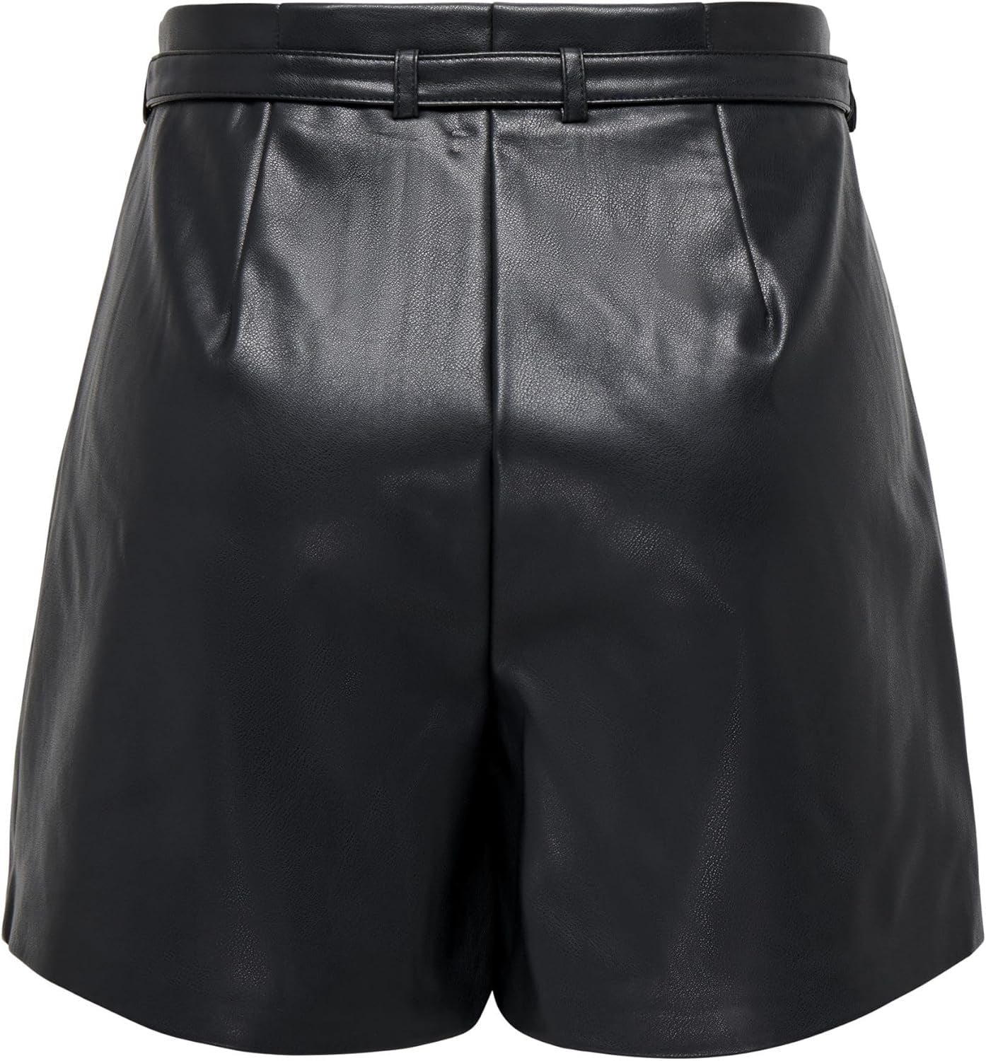 Vegan PU Leather Mid Waist Shorts Women