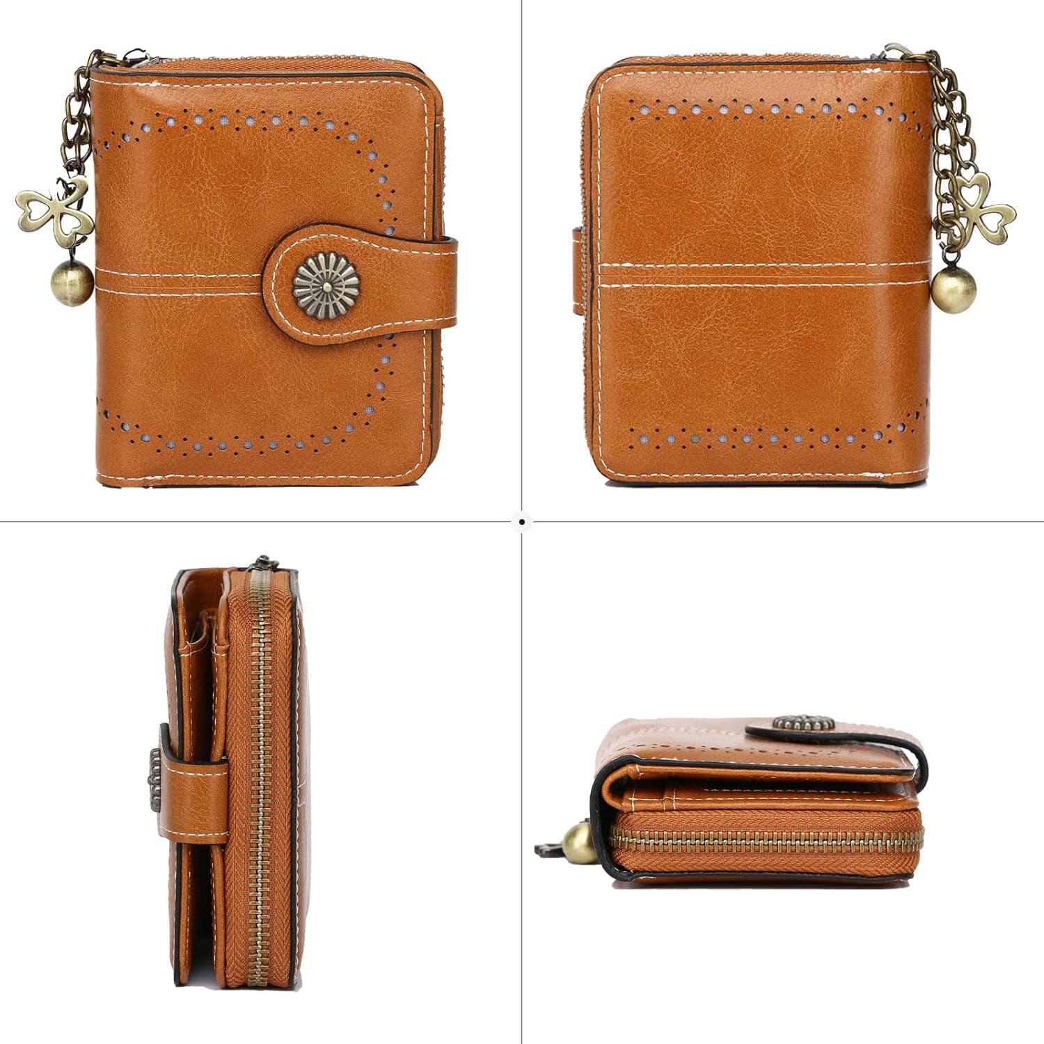 Vegan Leather Folded Wallet Damen Small