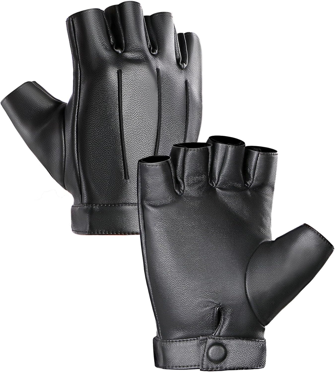 Vegan Fingerless PU Leather Gloves