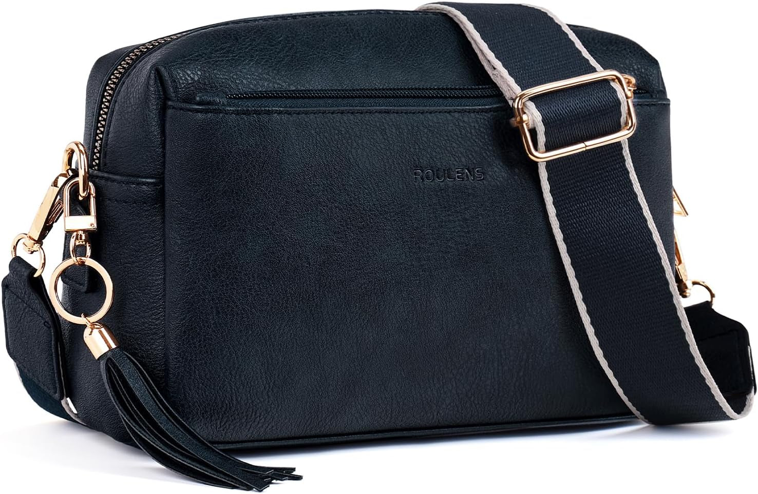 Vegan Leather Crossbody Bag Damen with Zipper Pockets