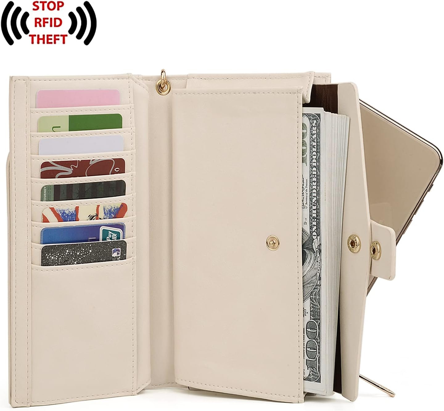 Vegan Leather RFID Wallet Damen Large Capacity