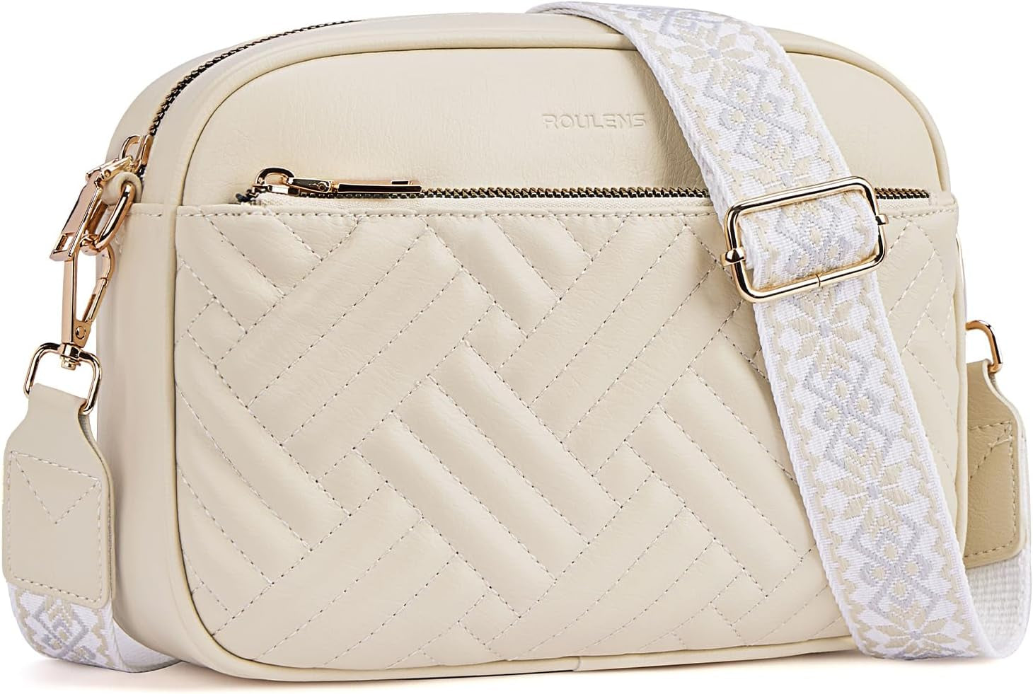 Vegan Leather Quilted Crossbody Bag Damen