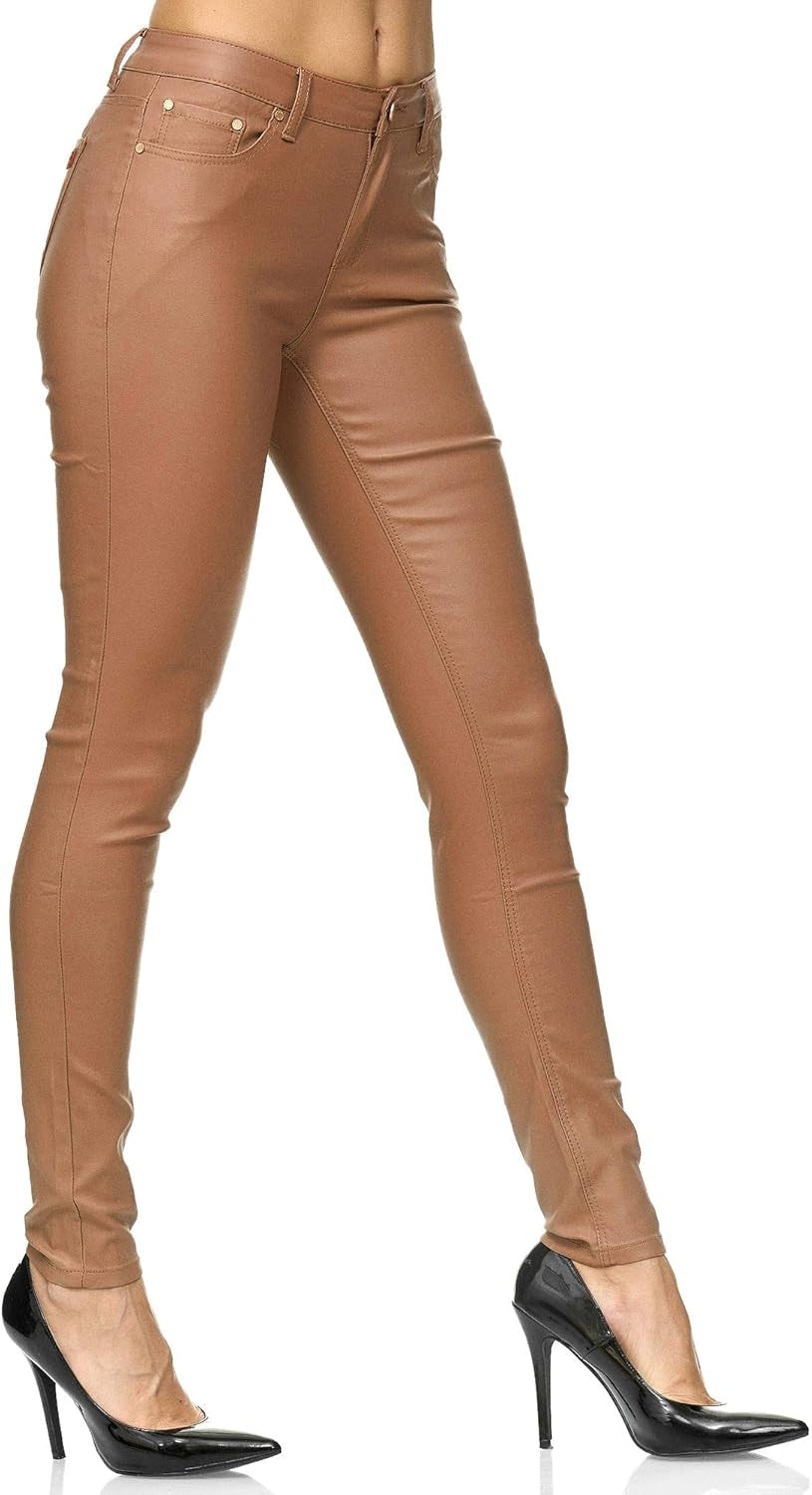 Vegan PU Leather Push-Up Pants Women