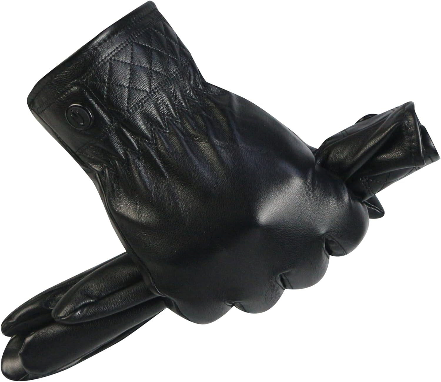 Vegan PU Leather Warm Touchscreen Gloves