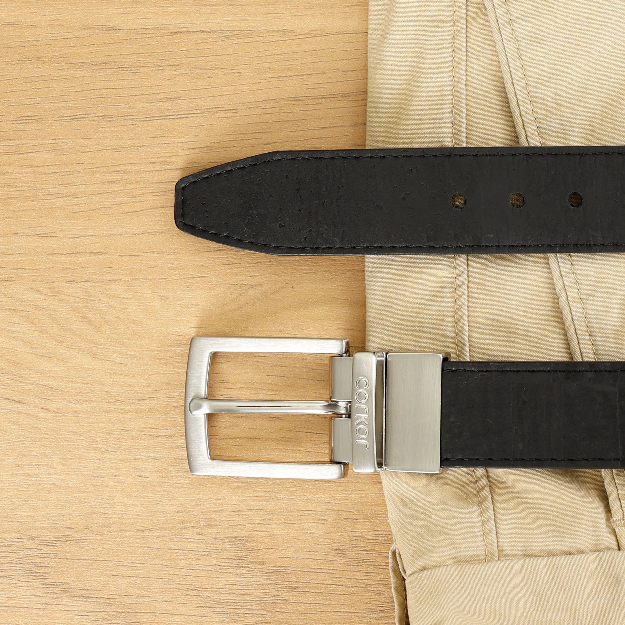 Stylish Reversible 30mm Cork Belt - Versatile and Eco-Friendly!
