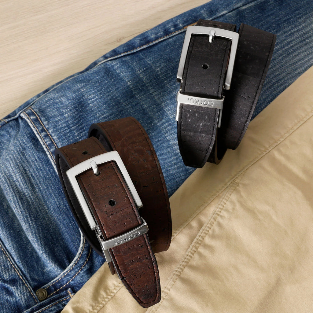 Stylish Reversible 30mm Cork Belt - Versatile and Eco-Friendly!