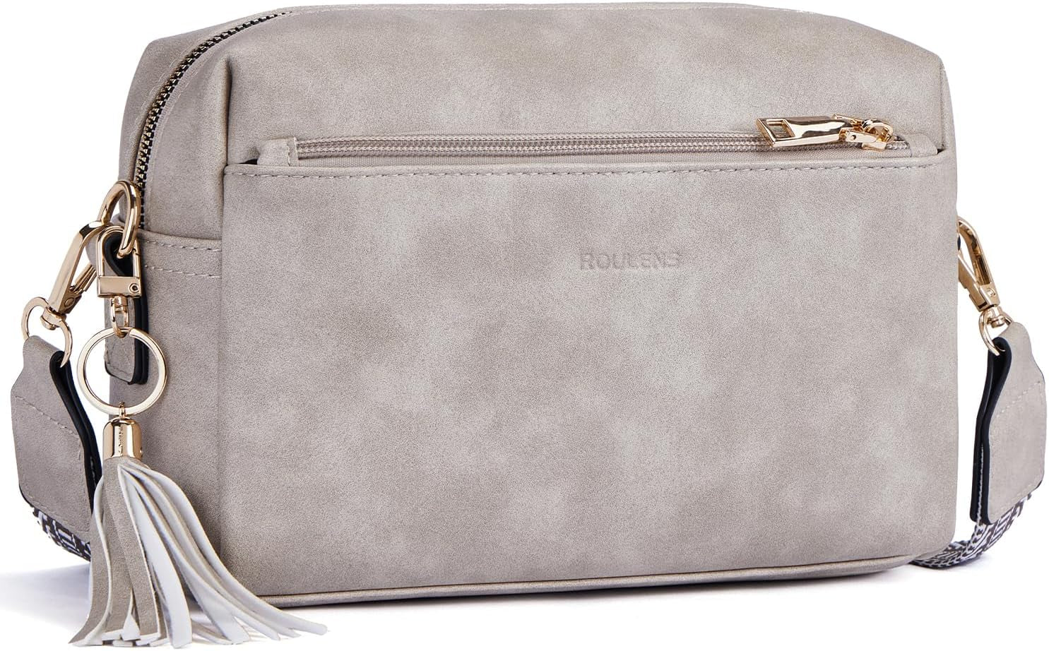 Vegan Leather Crossbody Bag Damen with Zipper Pockets
