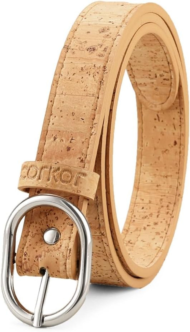 Vegan Cork Leather Jeans Belt Damen
