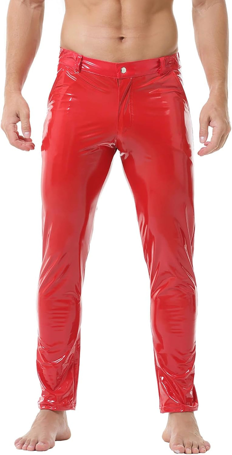 Vegan PU Leather Wetlook Leggings Men