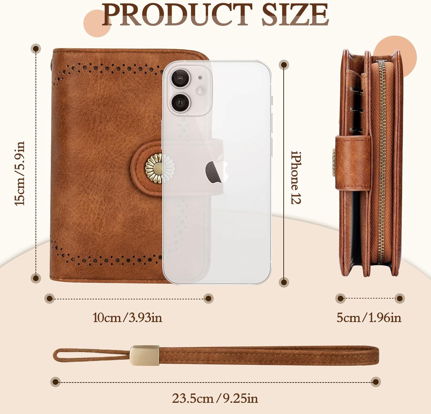 Vegan PU Leather Wallet Damen with RFID