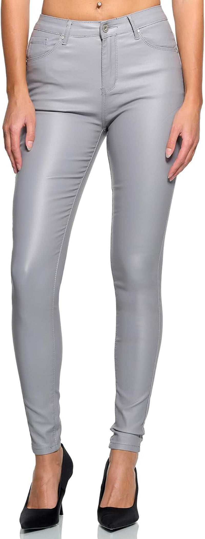 Vegan PU Leather Push-Up Pants Women