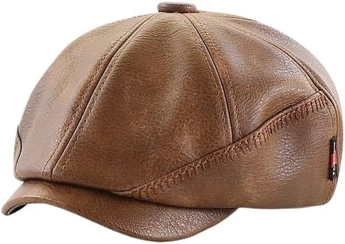 Vegan PU Leather Retro Hat Unisex