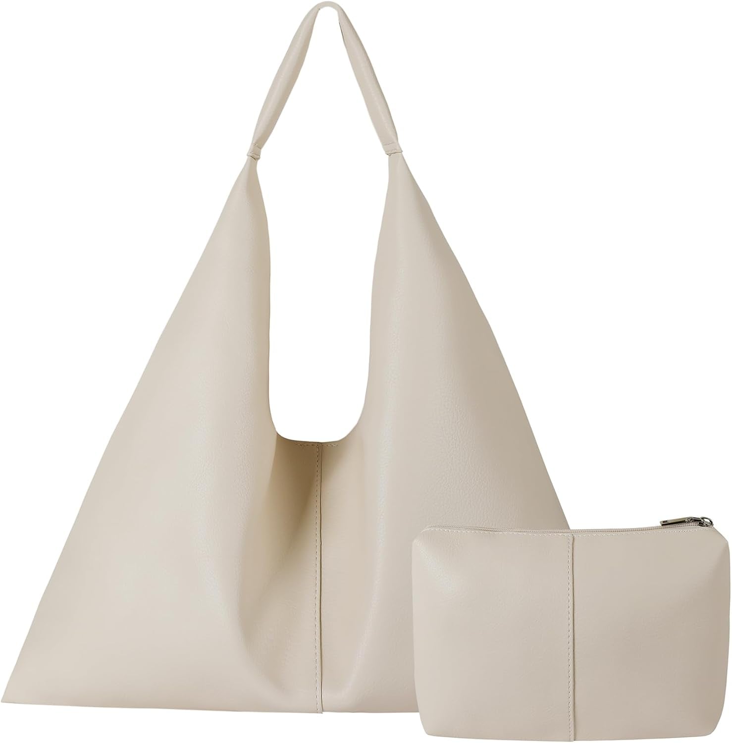 Vegan Leather Oversized Hobo Bag Damen – Light Brown