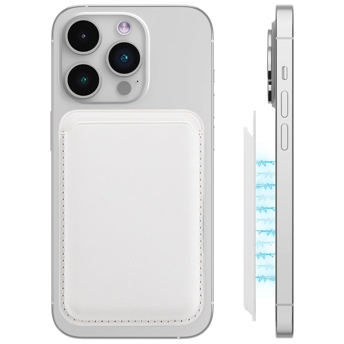 Vegan Leather Magnetic Wallet with RFID – Gray Pink