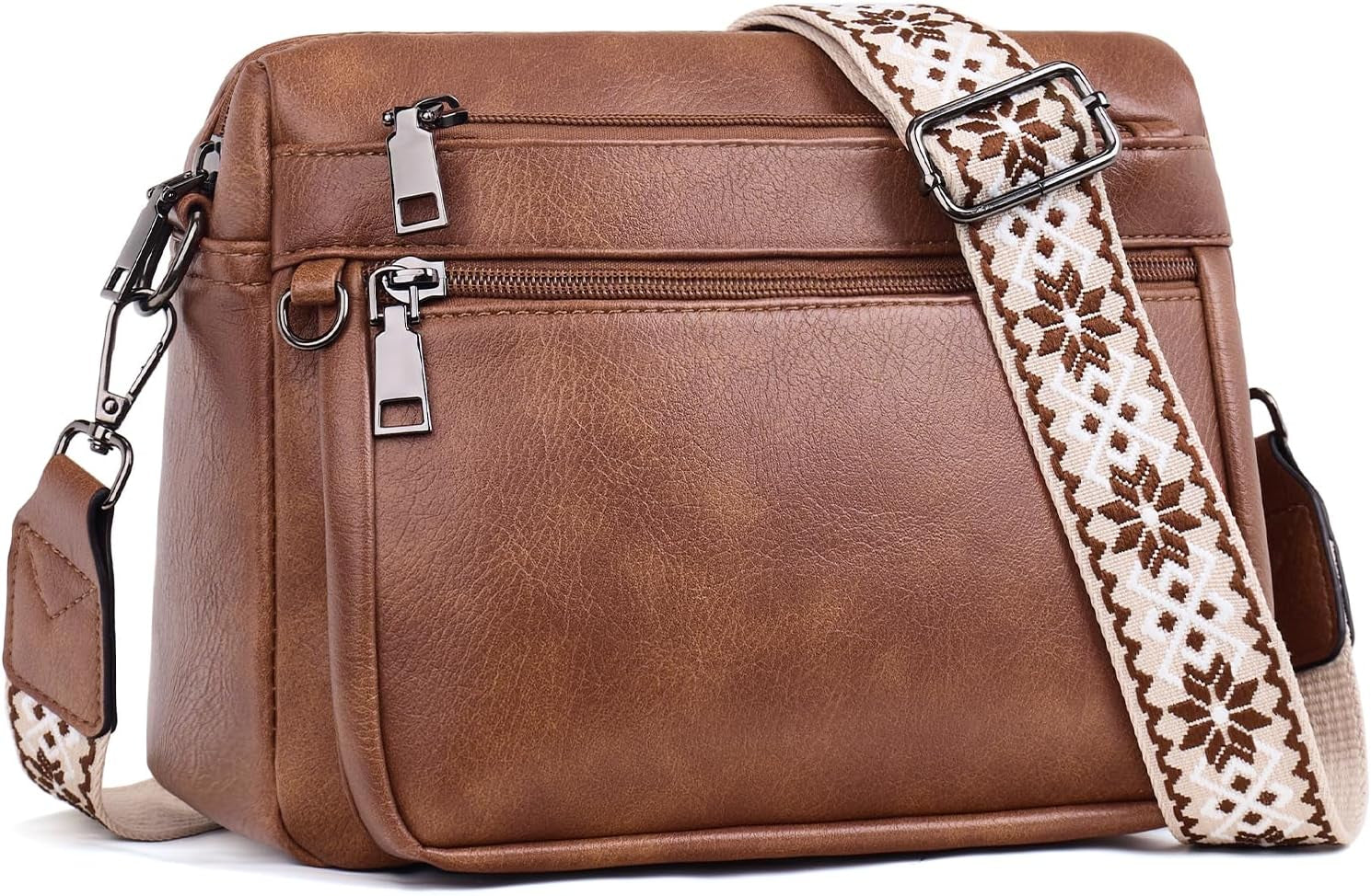 Vegan Leather Trendy Crossbody Bag Damen