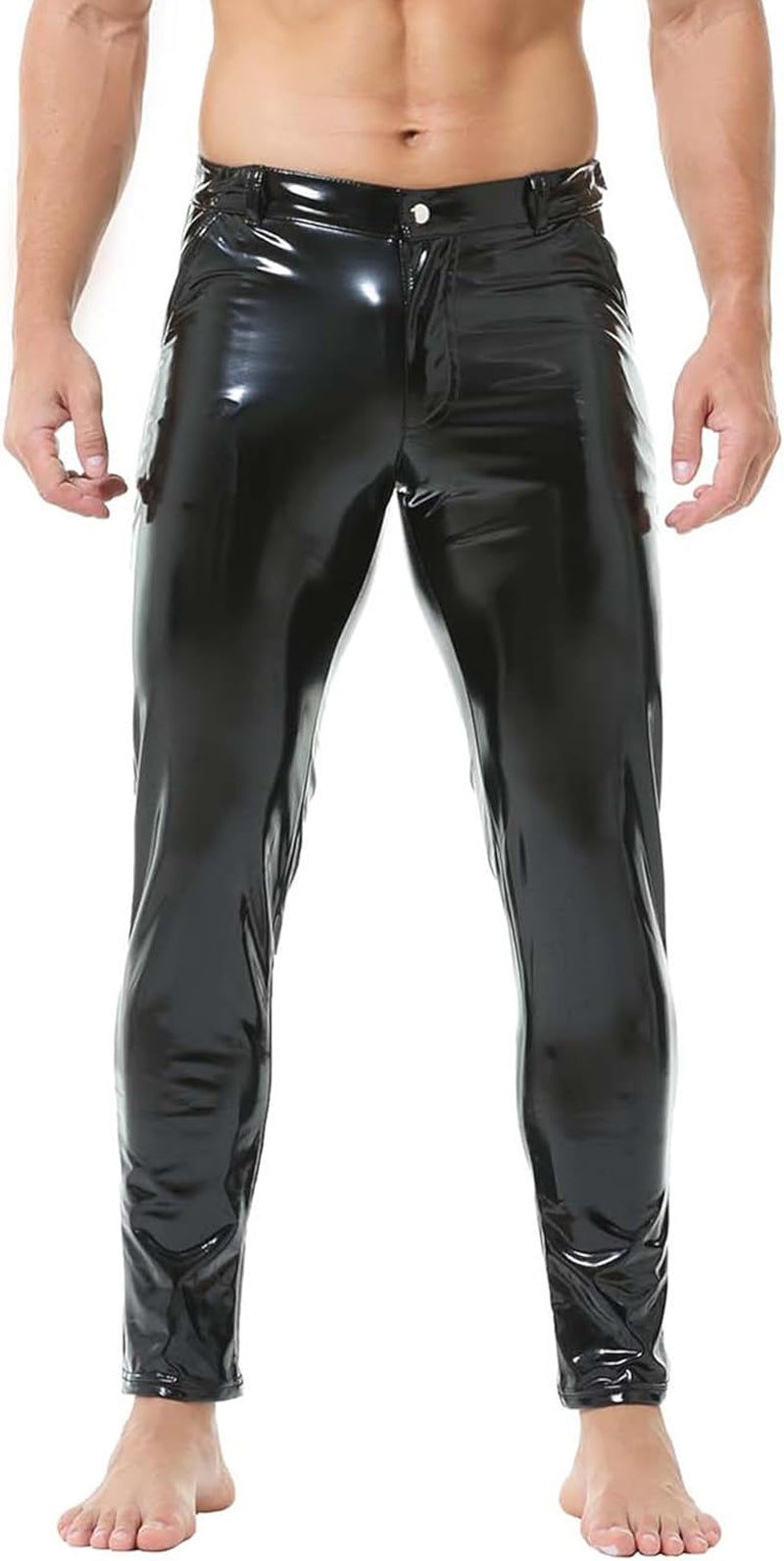 Vegan PU Leather Wetlook Leggings Men