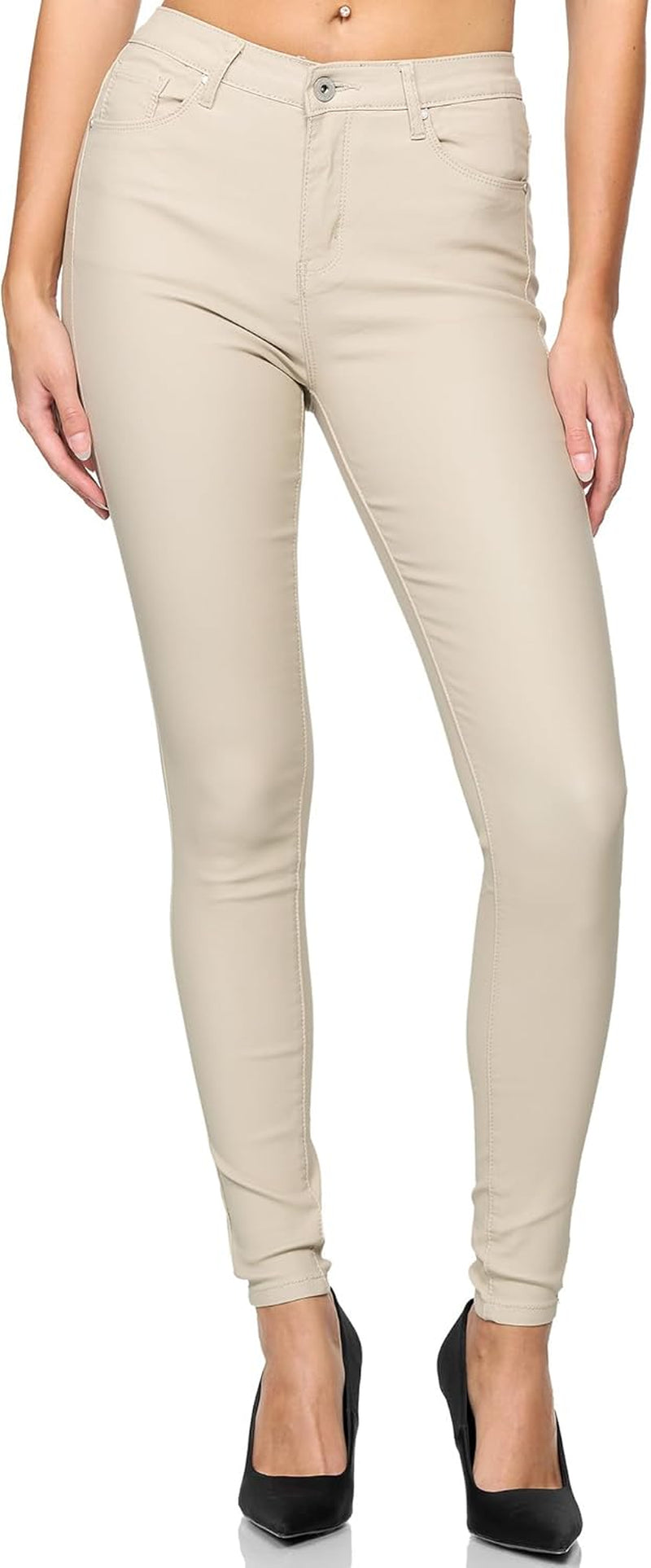 Vegan PU Leather Push-Up Pants Women